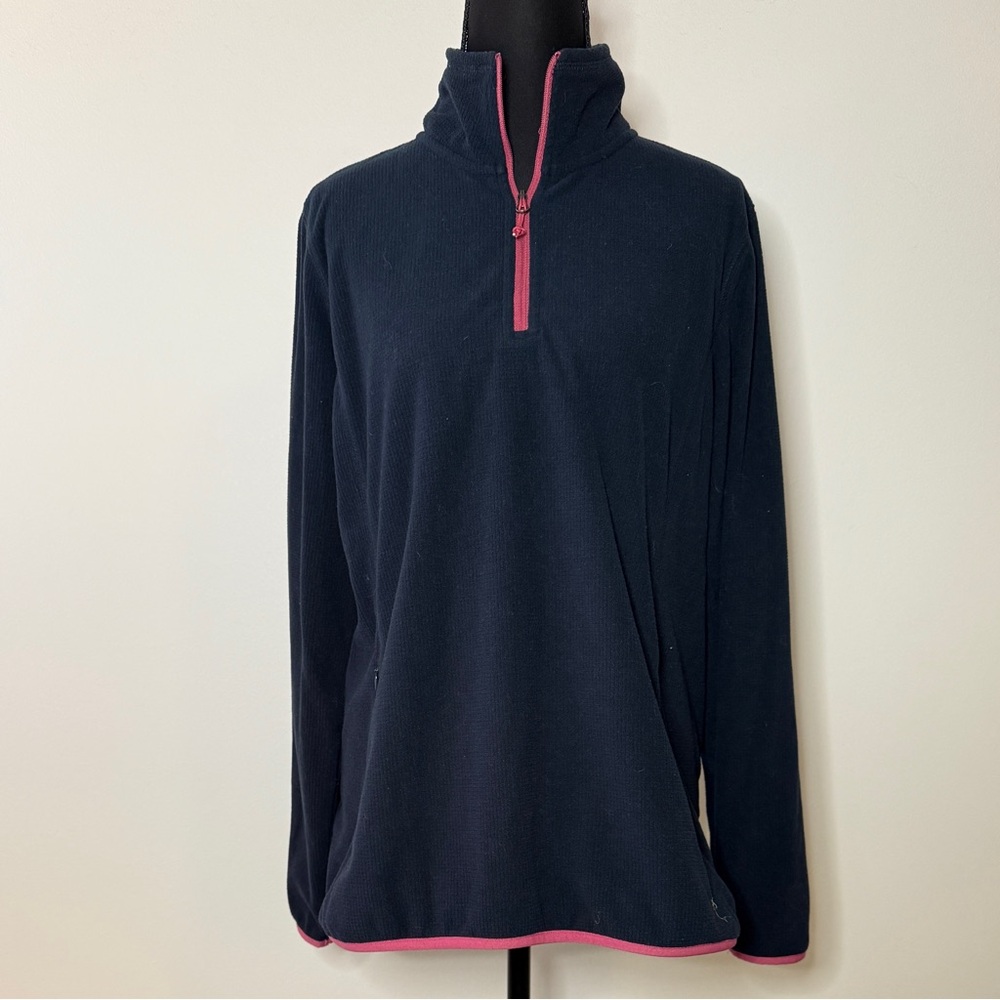 Orvis Navy Fleece‎ with Pink Trim